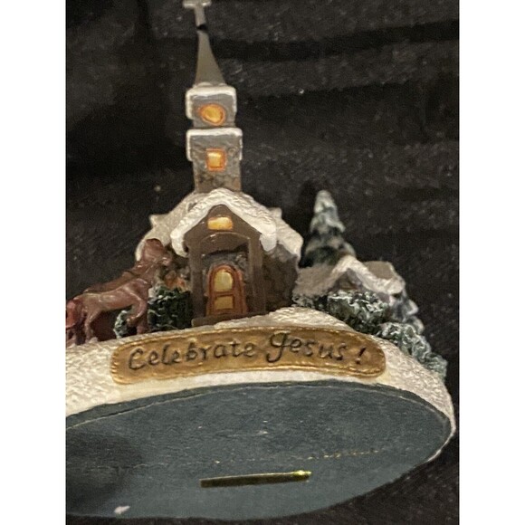 Thomas Kinkade Miniature Sculpture Sunday Evening Sleigh Ride 1999 in box - Picture 7 of 8